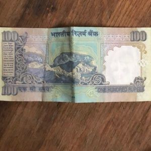 100 dollar bill from Reserve Bank Of India